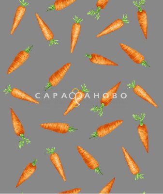 Ткань Полотно вафельное 50 см рис 29126 вид 3 "Морковки"