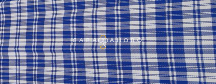 Ткань Теплый хлопок (Фланель) 150 см 170 гр диз Клетка синяя с белой