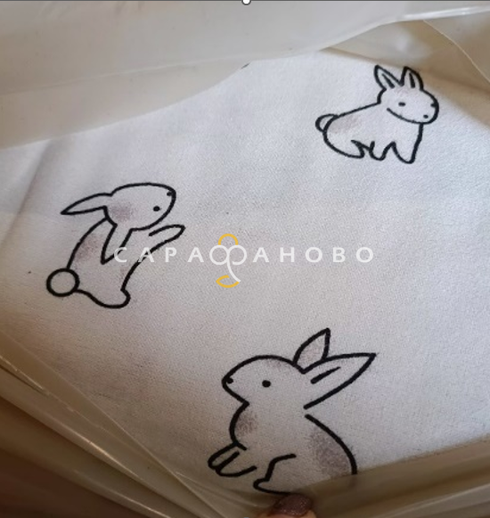 Ткань Теплый хлопок (Фланель) 180 см 170 гр диз Заяц контур