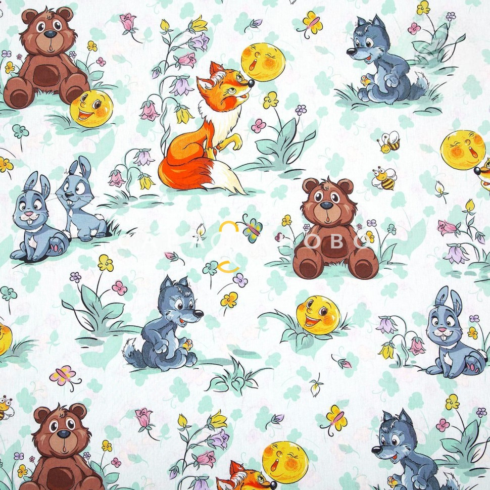 Ткань Поплин 150 см 115 гр рис Колобок 12872-1