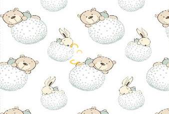 Ткань Теплый хлопок (Фланель) 125 см 170 гр диз Мишка с Одуванчиком