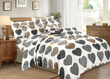 Ткань Полисатин 220 см. 90 гр. Сердца