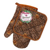 Комплект из прихватки и рукавицы Романтика Венский кофе