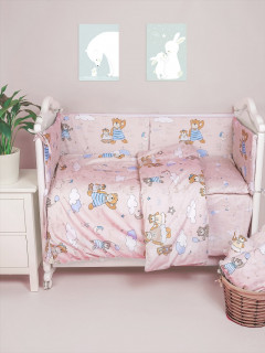 Бортики-подушечки в детскую кроватку набор 6 штук (35х60 см) диз Медвежонок