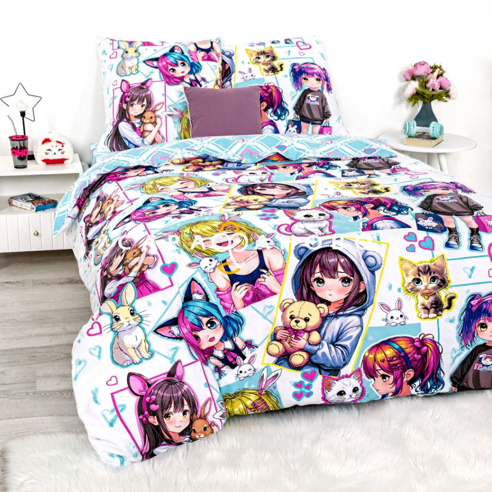 Ткань Поплин 150 см 115 гр рис Лоли 13500-1