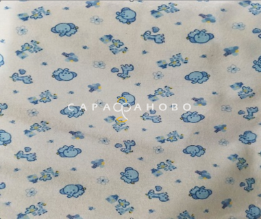 Ткань Теплый хлопок (Фланель) 180 см 170 гр диз Слонята синий