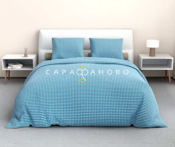 Ткань Бязь 220 см 120 гр рис 410 бумеранг, 4/1 вид бирюзовый