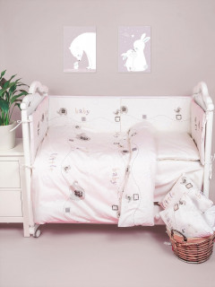 Бортики-подушечки в детскую кроватку набор 6 штук (35х60 см) диз Милый малыш