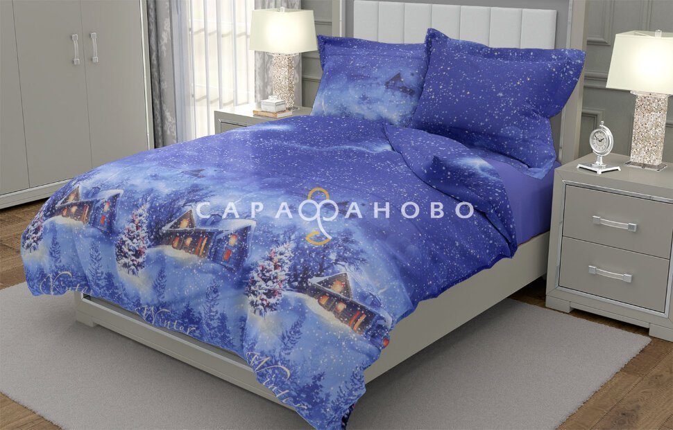 Ткань Перкаль 220 см рис. 209461 Сказка о зиме 1 (основа)