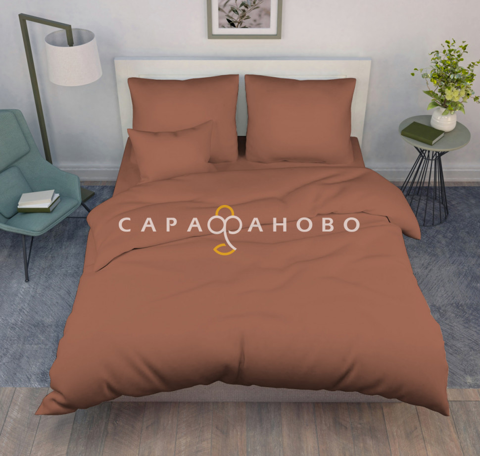 Ткань Перкаль гл/к 220 см 115 гр рис Мокко