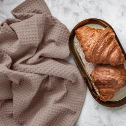 Ткань Полотно вафельное 150 см гладкокрашеное арт 169 рис 86034 вид 11 светло-бежевый АК 