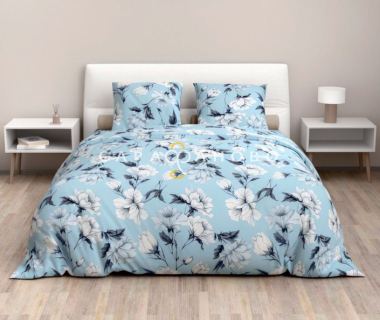 Ткань Бязь 220 см 120 гр рис 422 эфир, 4/2 вид светло-голубой