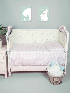 Бортики-подушечки в детскую кроватку набор 6 штук (35х60 см) диз Островок