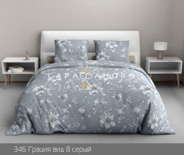 Ткань Бязь 220 см 140 гр рис. 346 Грация, вид 8 серый