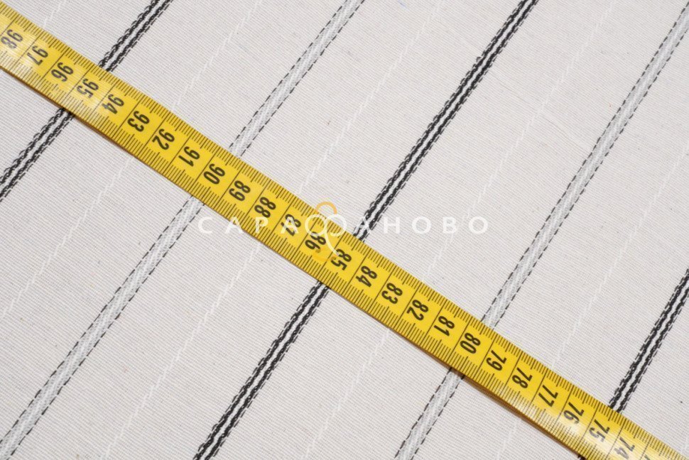 Ткань Тик матрасный 183 см 170 гр рис. 3 вид 14/3 (чёрная просновка)