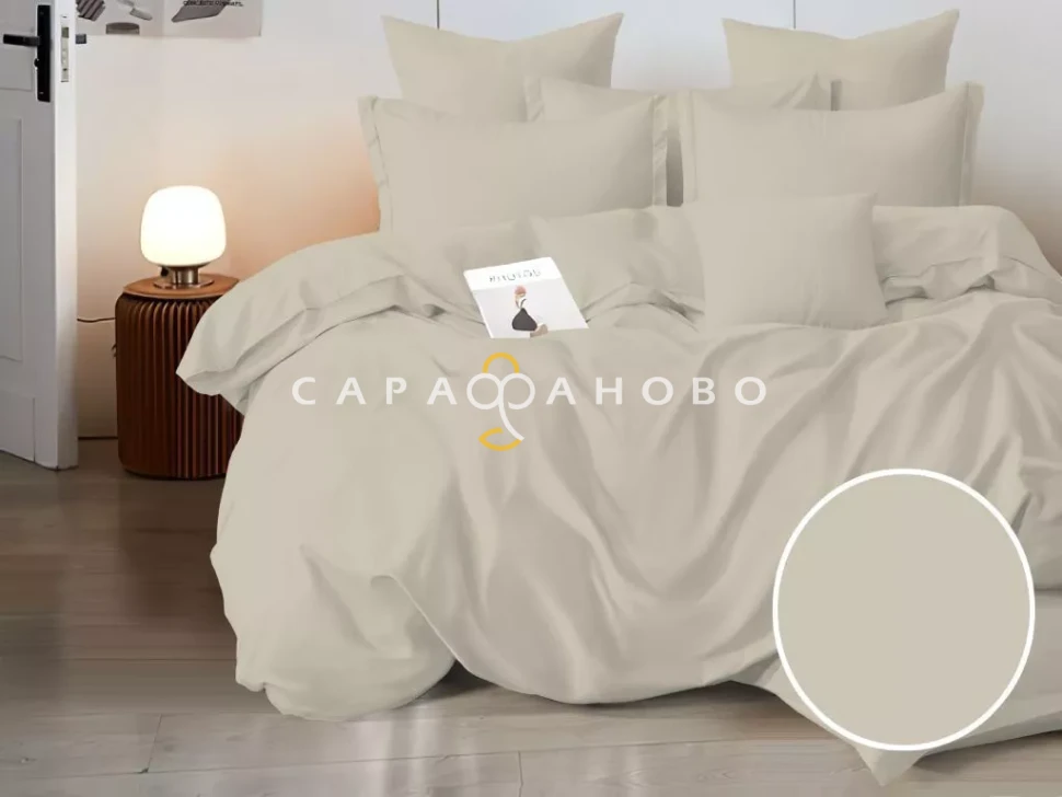 Ткань Полипоплин 220 см 115 гр однотонный рис Бежевый