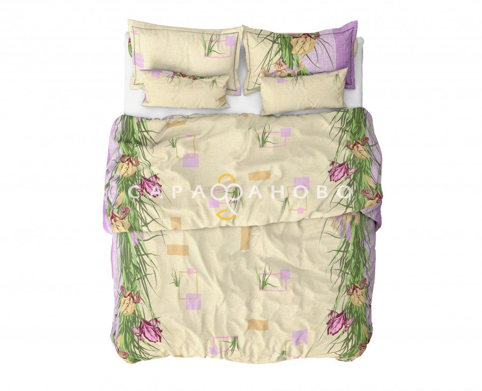 Ткань Бязь 150 см 120 гр рис. 3в2/3 Ирисы
