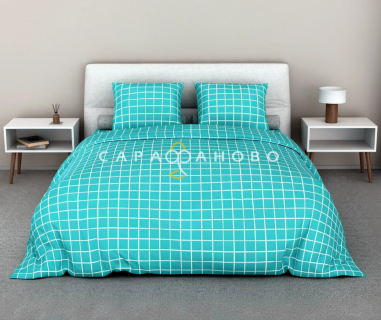 Ткань Поплин 220 см 110 гр рис 200 таттерсол, 4/6 вид морская волна