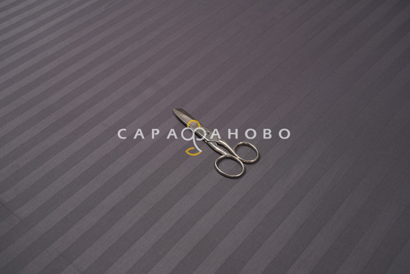Ткань Сатин Страйп 1х1 250 см 120 гр цвет Графит 86107/13