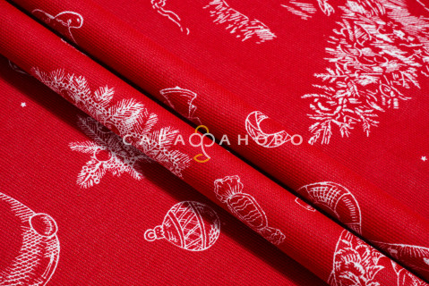 Ткань Рогожка 150 см набивная рис 29208 вид 1 "Новогодние традиции"