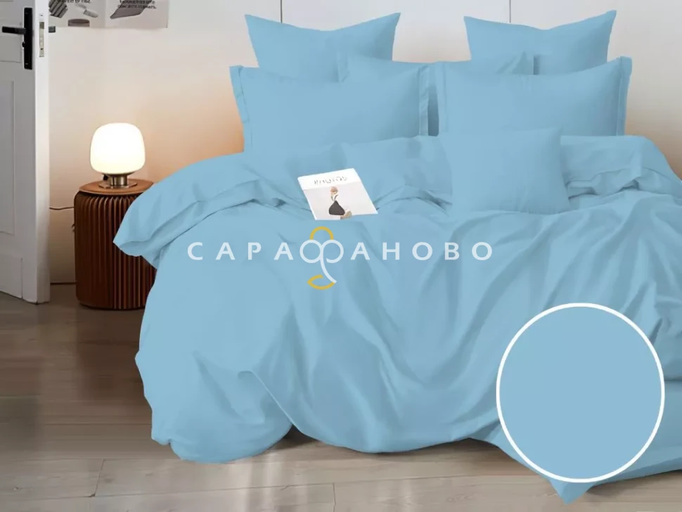 Ткань Полипоплин 220 см 115 гр однотонный рис Голубой