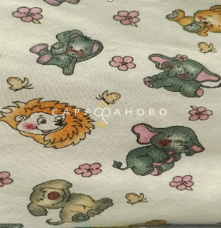 Ткань Теплый хлопок (Фланель) 180 см 170 гр диз Слон с собачкой