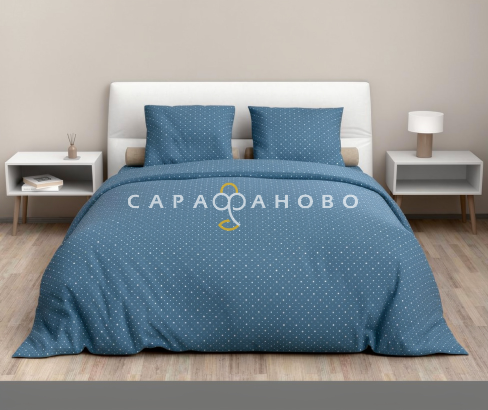 Ткань Поплин 220 см 110 гр рис 286 голливуд, 2/10 вид темно-синий