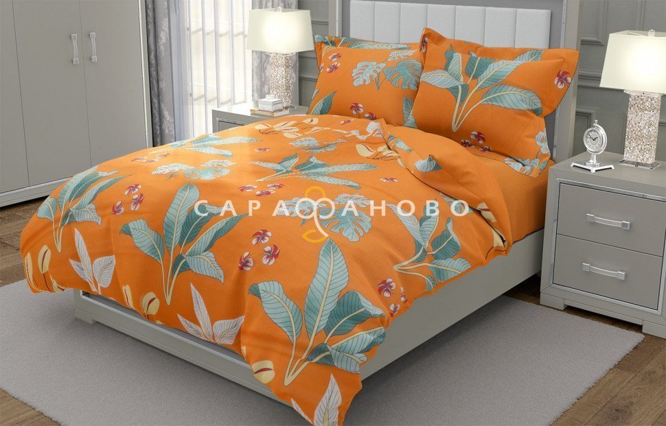 Ткань Поплин 220 см 150 гр рис Яркие тропики (основа)