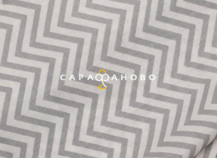 Ткань Бязь 150 см 120 гр рис 2305-17 зигзаг серый 