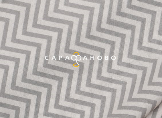 Ткань Бязь 150 см 120 гр рис 2305-17 зигзаг серый