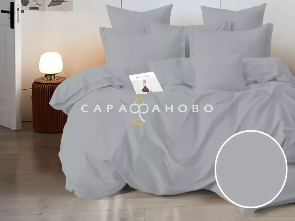 Ткань Полипоплин 220 см 115 гр однотонный рис Серый