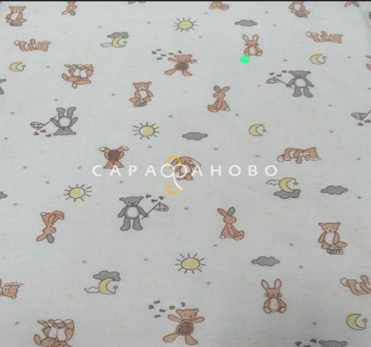 Ткань Теплый хлопок (Фланель) 180 см 170 гр диз Заяц с Мишкой