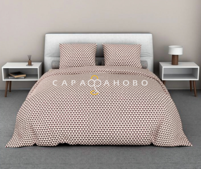 Ткань Поплин 220 см 110 гр рис 308 глорис, 1 вид коричневый