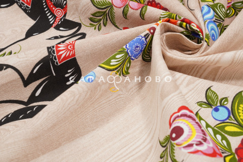 Ткань Рогожка 150 см 170 гр рис Роспись