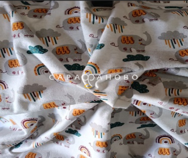 Ткань Теплый хлопок (Фланель) 180 см 170 гр диз Серый слон