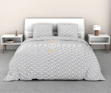 Ткань Поплин 220 см 110 гр рис 322 фиджи, 9/3 вид б/з серый