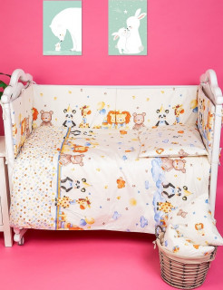 Бортики-подушечки в детскую кроватку набор 6 штук (35х60 см) диз Радуга детства