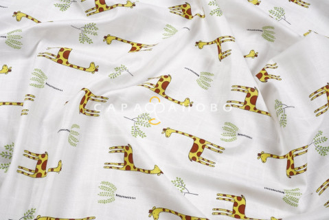 Ткань муслин 135 См. Жирафы (7362/1)