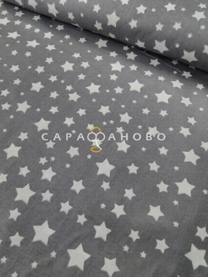 Ткань Бязь Комфорт 150 см 120 гр рис 13165-17 звездопад