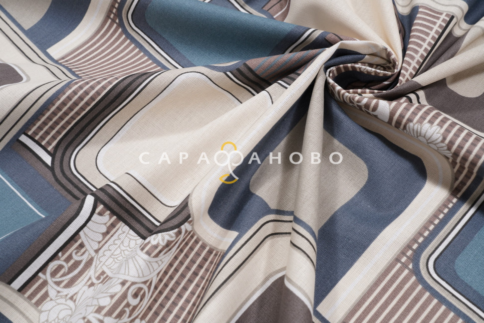 Ткань Бязь 150 см 140 гр рис. Лабиринт вид 1