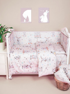 Бортики-подушечки в детскую кроватку набор 6 штук (35х60 см) диз Разноцветные пузырьки