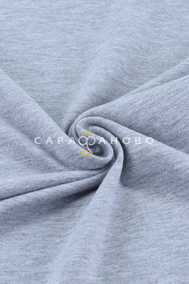 Ткань 30/1 Карде Кулирка С Лайкрой Рулон Серый-Меланж