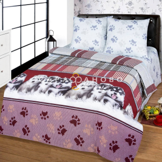 Ткань Бязь 220 см "Пушистое счастье" рис 10520-1