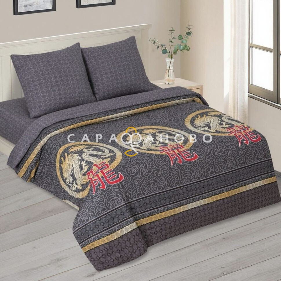 Ткань Поплин 220 см 115 гр рис Символ добра 12975-1 (компаньон)