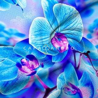 Ткань Перкаль 220 см «Орхидея» рис 6319 вид 1