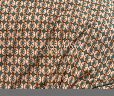 Ткань Поплин 220 см 110 гр рис 374 византия, 1/5 вид бежево-зеленый