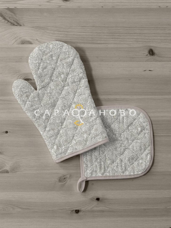 Комплект кухонный рогожка прихватка, прихватка-рукавица Унисон 33006-1 Linen