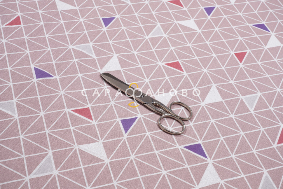 Ткань бязь 150 см 105 г/м2 рис. 122в1/10 Треугольники