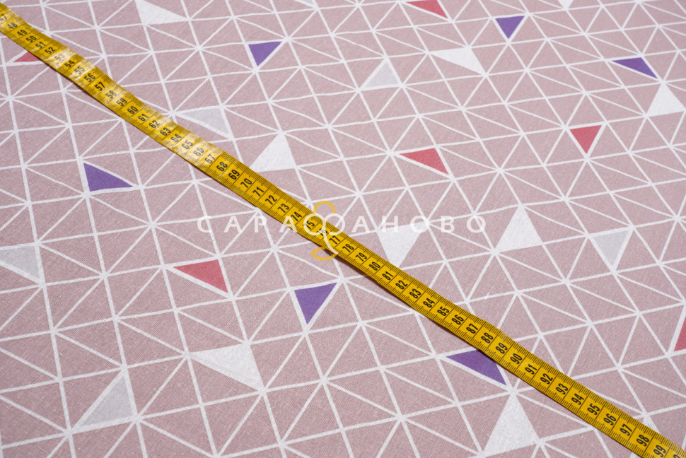 Ткань бязь 150 см 105 г/м2 рис. 122в1/10 Треугольники