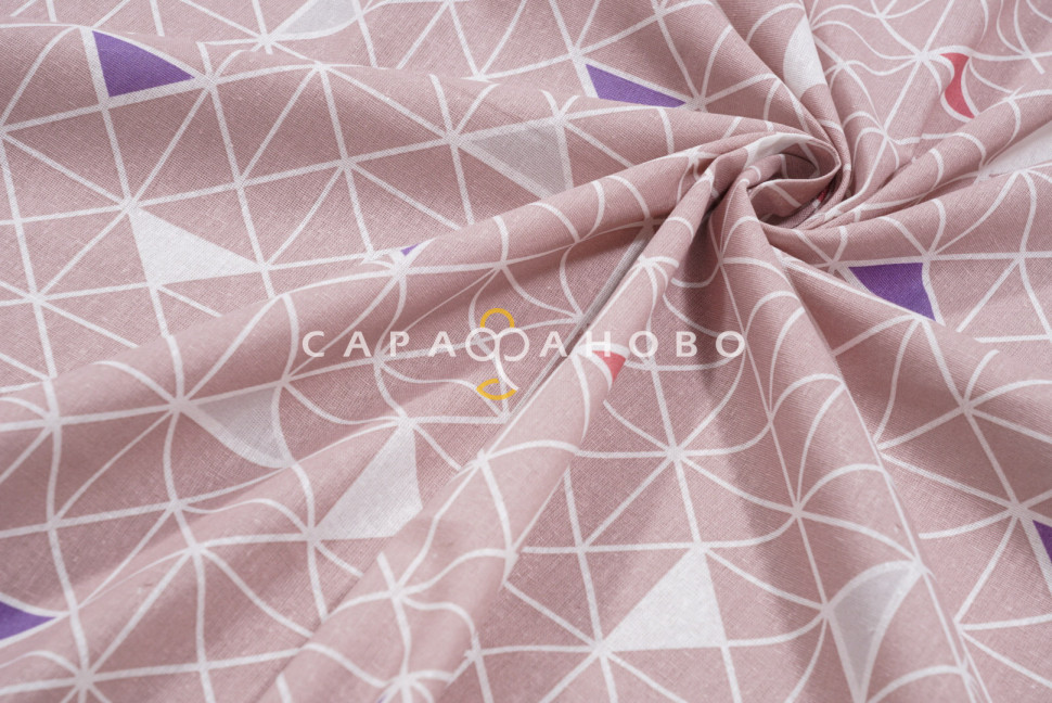 Ткань бязь 150 см 105 г/м2 рис. 122в1/10 Треугольники